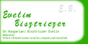 evelin bisztriczer business card